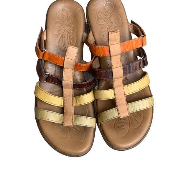 Vintage Born Rue Multicolor Leather Sandals Size 9 - Picture 8 of 14
